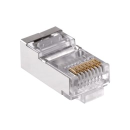 Wtyk telefon. RJ45 8P 8C(drut)przelotowy CAT.6E ekranowany