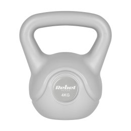 Kettlebell bitumiczny 4 kg szary REBEL ACTIVE