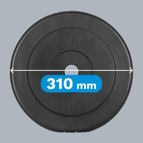 Obciążenie bitumiczne zestaw 2x10kg, otwór 31mm, talerz klasyczny, REBEL ACTIVE