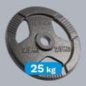 Obciążenie żeliwne olimpijskie 25kg, otwór 51mm, talerz z uchwytami, REBEL ACTIVE