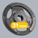 Obciążenie żeliwne zestaw 4x2.5kg, otwór 31mm, talerz z uchwytami, REBEL ACTIVE