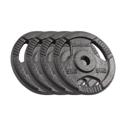 Obciążenie żeliwne zestaw 4x5kg, otwór 31mm, talerz z uchwytami, REBEL ACTIVE