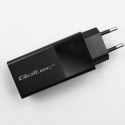 Qoltec Ładowarka GaN POWER PRO | 1xUSB-C | 1xUSB | 100W | 5-20V | 1.5-3.35A | PD | Czarna