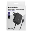 Qoltec Ładowarka GaN POWER PRO | 30W | 5-20V | 1.5-3A | 1xUSB typ C | Czarna