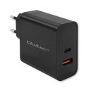 Qoltec Ładowarka Super Quick PD | 65W | 5-20V | 1.5-3.25A | 1xUSB typ C | 1xUSB A | Czarna