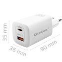 Qoltec Ładowarka sieciowa 65W GaN ULTRA | 5-20V | 2.25-3.25A | 1xUSB typ C PD | 1x USB QC 3.0 | Biała