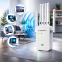 Qoltec Wzmacniacz sygnału WiFi 6 | Repeater | Access Point | AX1200 Mb/s | 6 Anten | 2x RJ45 | 128MB