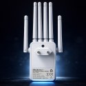 Qoltec Wzmacniacz sygnału WiFi 6 | Repeater | Access Point | AX1200 Mb/s | 6 Anten | 2x RJ45 | 128MB