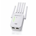 Qoltec Wzmacniacz sygnału WiFi 6 | Repeater | Access Point | AX1200 Mb/s | 6 Anten | 2x RJ45 | 128MB
