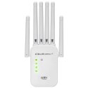 Qoltec Wzmacniacz sygnału WiFi 6 | Repeater | Access Point | AX1200 Mb/s | 6 Anten | 2x RJ45 | 128MB