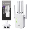 Qoltec Wzmacniacz sygnału WiFi | Repeater | Access Point | N300Mb/s | 6 anten | 2x RJ45