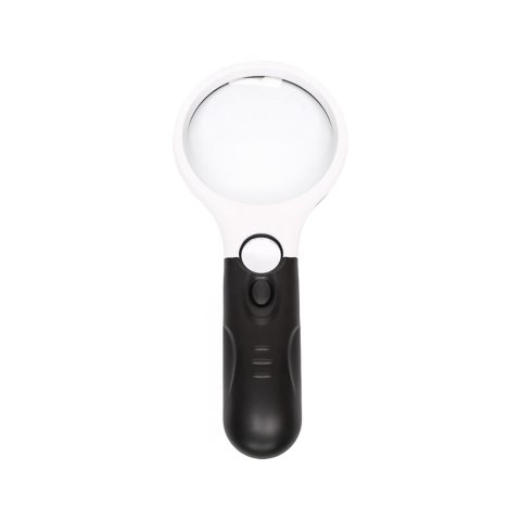 Lupa ręczna podświetlana Lupa ręczna LR-4 75mm, 3x 22mm, 45x z podświetleniem LED /312774/