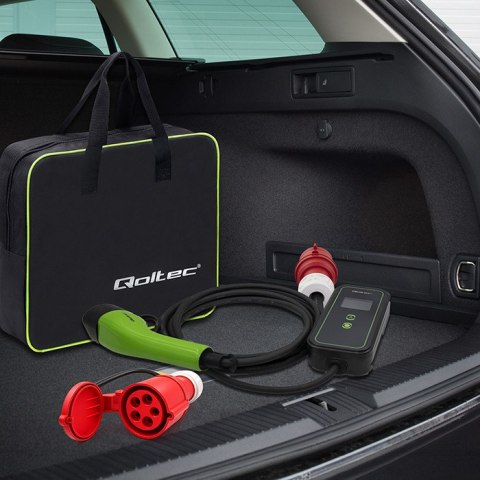Qoltec Adapter siłowy do ładowarek EV | gniazdo CEE 16A 5P 400V na SCHUKO 230V | max 16A | 3.5 kW