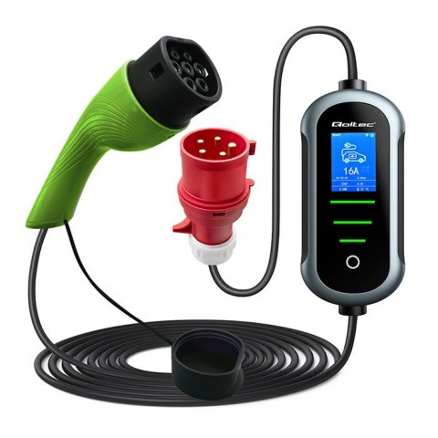 Qoltec Mobilna ładowarka do samochodu elektrycznego EV z regulacją 2w1 Typ2 | 7kW | 230V | CEE 32A | Wi-fi | TUYA | SMART LIFE |