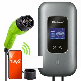 Qoltec Stacja ładowania EV Typ2 do samochodu elektrycznego i hybryd | 3 fazy | 22kW | 32A | Wi-fi | LCD | RFID | Smart life | T
