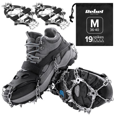 Raczki z kolcami na buty turystyczne, rozmiar M ( 36 - 40 ) , REBEL ACTIVE