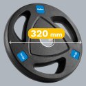 Obciążenie żeliwne olimpijskie gumowane zestaw 2x10kg, otwór 51mm , REBEL ACTIVE