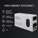 Qoltec Automatyczny Stabilizator napięcia AVR 2000VA | 1200W | Compact | Toroidalny transformator