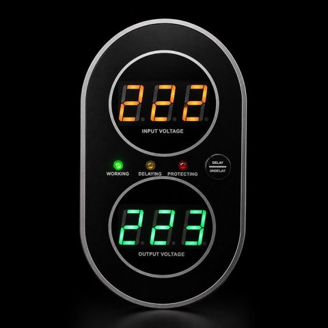 Qoltec Automatyczny Stabilizator napięcia AVR 2000VA | 1200W | Compact | Toroidalny transformator