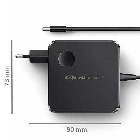 Qoltec Ładowarka sieciowa GaN Super Fast 65W | USB-C PD PPS | 5-21V | 3-3.25A | Laptop | MacBook | Smartfon | kabel 1.8m