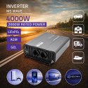 Qoltec Przetwornica napięcia MS Wave | 12V na 230V | 2000/4000W | USB | Kompatybilna z LiFePO4 GEL AGM