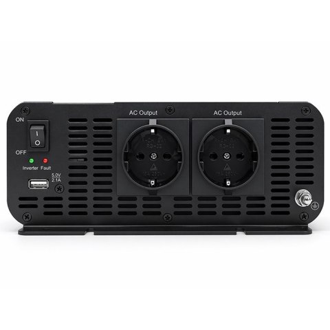 Qoltec Przetwornica napięcia MS Wave | 12V na 230V | 2000/4000W | USB | Kompatybilna z LiFePO4 GEL AGM