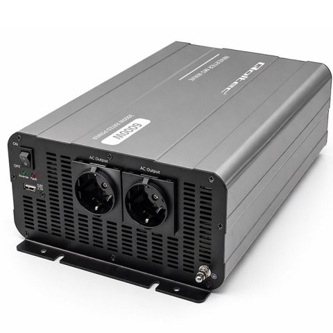 Qoltec Przetwornica napięcia MS Wave | 12V na 230V | 3000/6000W | USB | Kompatybilna z LiFePO4 GEL AGM