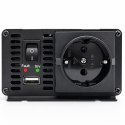 Qoltec Przetwornica napięcia MS Wave | 12V na 230V | 300/600W | USB | Kompatybilna z LiFePO4 GEL AGM
