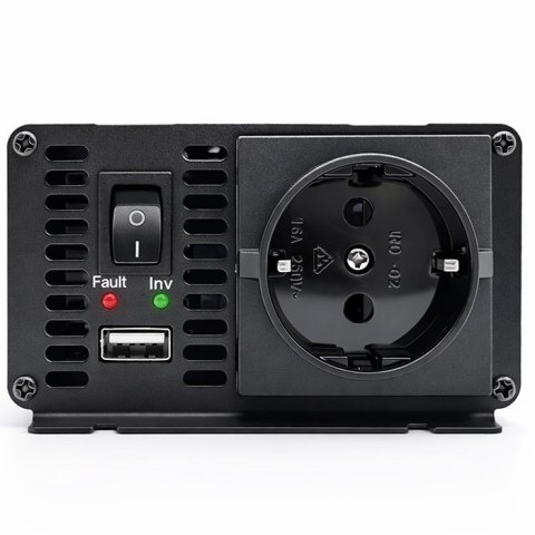 Qoltec Przetwornica napięcia MS Wave | 12V na 230V | 300/600W | USB | Kompatybilna z LiFePO4 GEL AGM