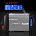 Qoltec Przetwornica napięcia Pure Sine Wave | 12V na 230V | 500/1000W | LCD | USB | USB-C | Kompatibilność z LiFePo4 GEL AGM