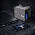 Qoltec Przetwornica napięcia Pure Sine Wave | 12V na 230V | 500/1000W | LCD | USB | USB-C | Kompatibilność z LiFePo4 GEL AGM