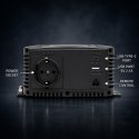 Qoltec Przetwornica napięcia Pure Sine Wave | 12V na 230V | 500/1000W | LCD | USB | USB-C | Kompatibilność z LiFePo4 GEL AGM