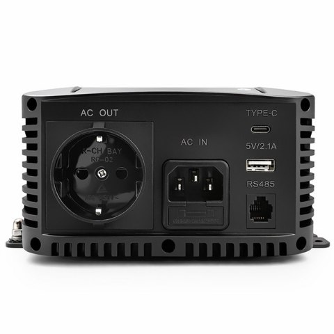 Qoltec Przetwornica napięcia Pure Sine Wave z UPS | 12V na 230V | 1000/2000W | LCD | USB | USB-C | Kompatybilna z LiFePO4 GEL AG