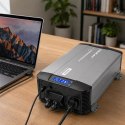Qoltec Przetwornica napięcia Pure Sine Wave z UPS | 12V na 230V | 3000/6000W | LCD | USB | USB-C | Kompatybilna z LiFePO4 GEL AG