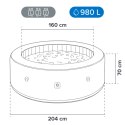 Spa ogrodowe, basen pompowany, hydromasaż AVENLI NICE 6 osobowe 204x70 silver