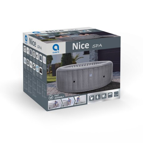 Spa ogrodowe, basen pompowany, hydromasaż AVENLI NICE 6 osobowe 204x70 silver