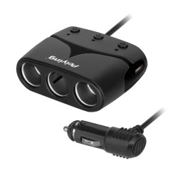 Rozdzielacz gniazda zapalniczki x3 z gniazdem master i USB 3100 mA