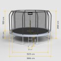 Trampolina Rebel Active PRO 12ft/366 cm, siatka, drabinka