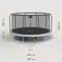 Trampolina Rebel Active PRO 15ft/457 cm, siatka, drabinka