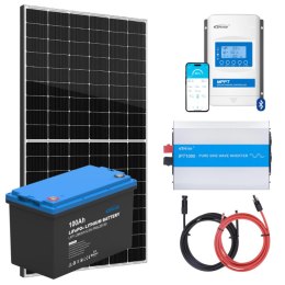 ELEKTROWNIA SŁONECZNA 435WP Z AKUMULATOREM - ZASILANIE 230V MOC 1000W + MPPT