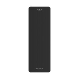 Mata gimnastyczna do ćwiczeń joga, pilates, fitness, 183x61cm, grubość 1 cm, materiał NBR, czarna, REBEL ACTIVE