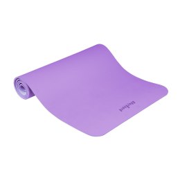 Mata gimnastyczna do ćwiczeń joga, pilates, fitness, 183x61cm, grubość 1cm, materiał TPE, fioletowa, REBEL ACTIVE