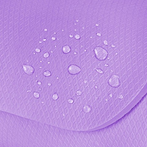 Mata gimnastyczna do ćwiczeń joga, pilates, fitness, 183x61cm, grubość 4mm, materiał TPE, fioletowa, REBEL ACTIVE