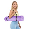 Mata gimnastyczna do ćwiczeń joga, pilates, fitness, 183x61cm, grubość 4mm, materiał TPE, fioletowa, REBEL ACTIVE
