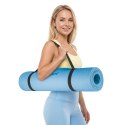 Mata gimnastyczna do ćwiczeń joga, pilates, fitness, 183x61cm, grubość 4mm, materiał TPE, niebieska, REBEL ACTIVE