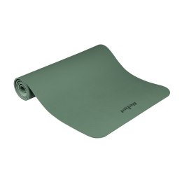 Mata gimnastyczna do ćwiczeń joga, pilates, fitness, 183x61cm, grubość 6mm, materiał TPE, zielona, REBEL ACTIVE