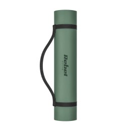 Mata gimnastyczna do ćwiczeń joga, pilates, fitness, 183x61cm, grubość 6mm, materiał TPE, zielona, REBEL ACTIVE
