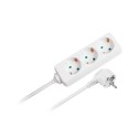 Przedłużacz 3 gniazda 1,5m typu niemieckiego bez przełącznika (3x1,0mm) Rebel biały