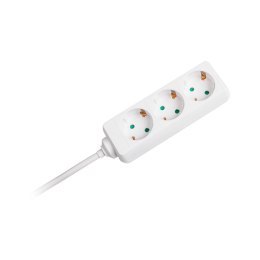 Przedłużacz 3 gniazda 1,5m typu niemieckiego bez przełącznika (3x1,0mm) Rebel biały