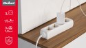 Przedłużacz 3 gniazda 1,5m typu niemieckiego bez przełącznika (3x1,0mm) Rebel biały
